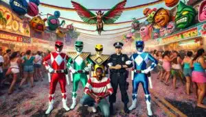 Policiais Power Rangers surpreendem e prendem ladrão no Carnaval