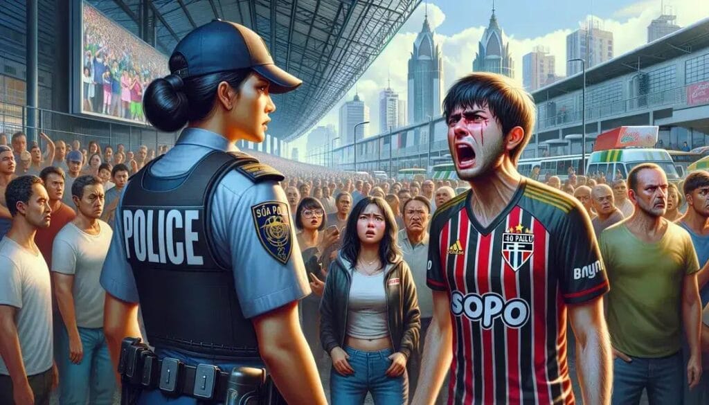 PM Flagrado Agredindo Torcedor do São Paulo no RJ