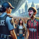 PM Flagrado Agredindo Torcedor do São Paulo no RJ