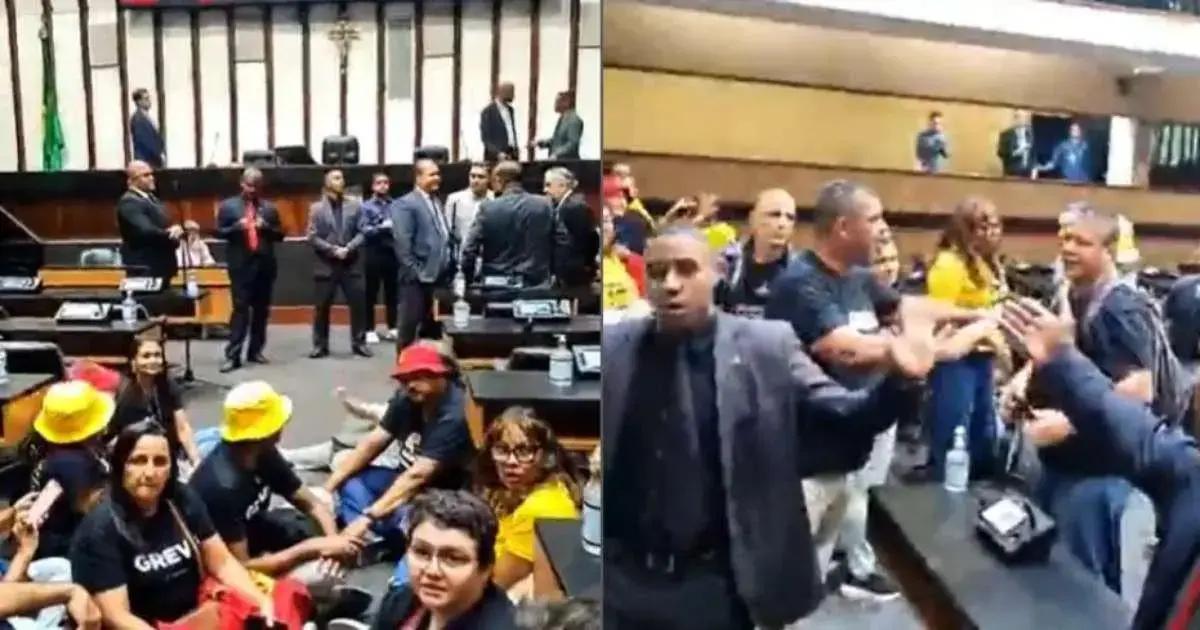 Manifestação força o encerramento da sessão na Assembleia da Bahia