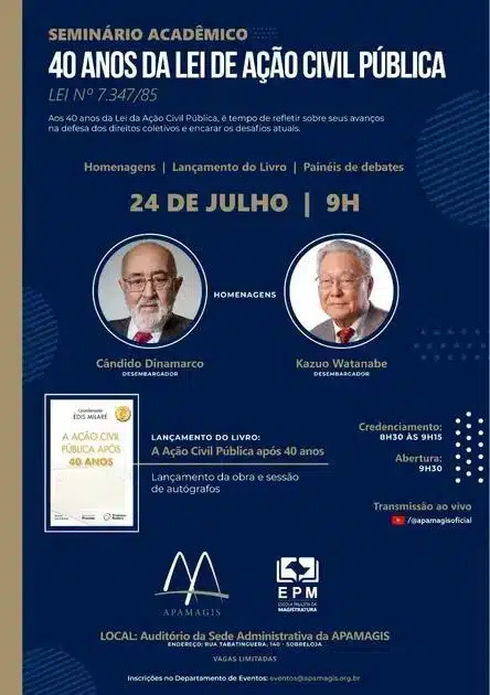 Seminário na Apamagis debate 40 anos da Lei da Ação Civil Pública