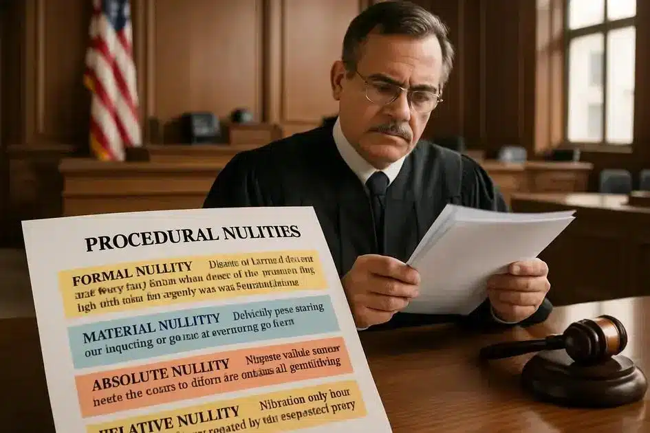 principais tipos de nulidade no processo judicial